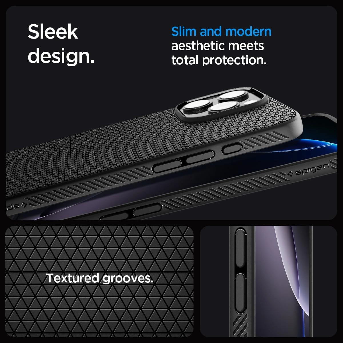 Spigen Liquid Air Designed for iPhone 16 Pro Case [NOT Compatible with MagSafe], [Military-Grade Protection] - Matte Black