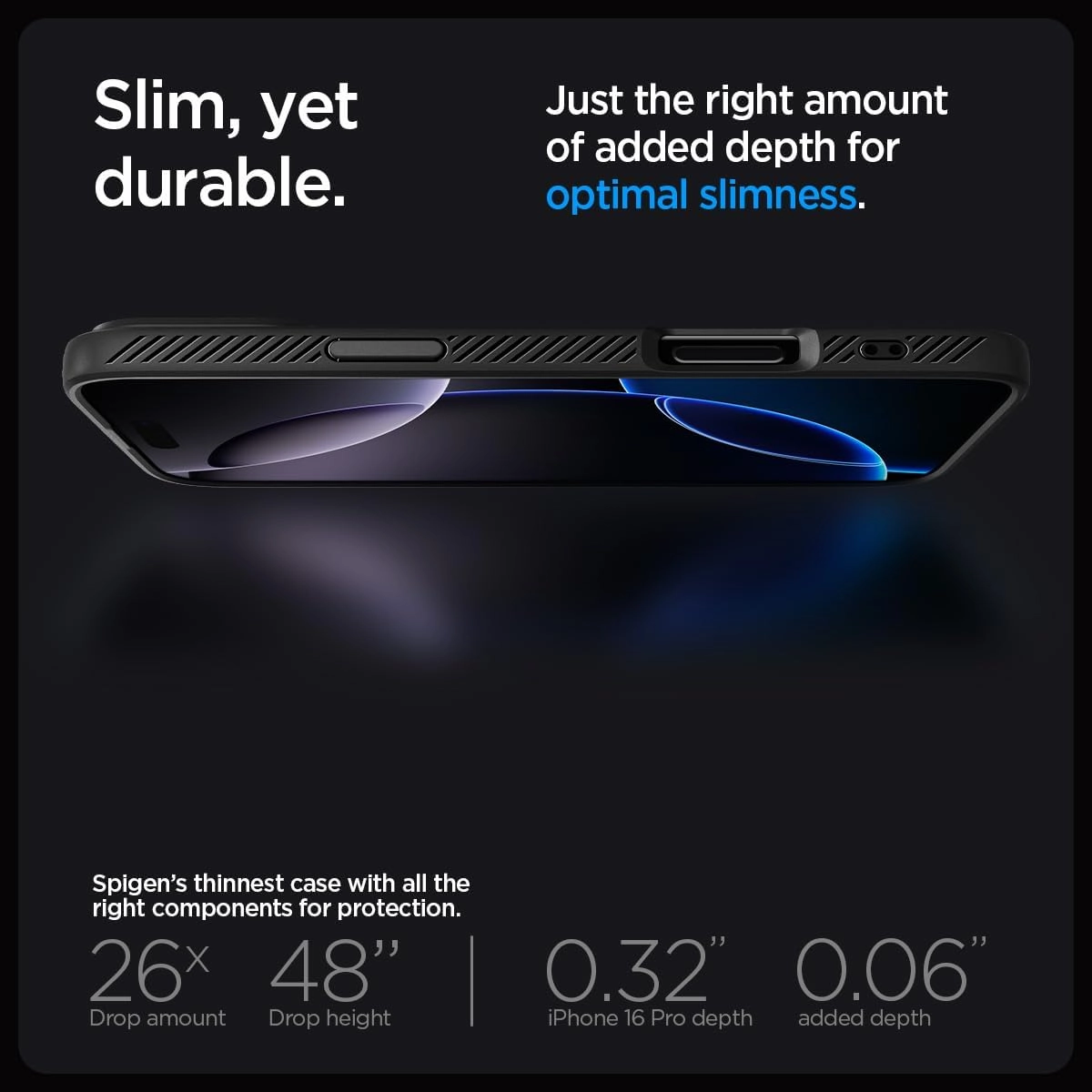 Spigen Liquid Air Designed for iPhone 16 Pro Case [NOT Compatible with MagSafe], [Military-Grade Protection] - Matte Black