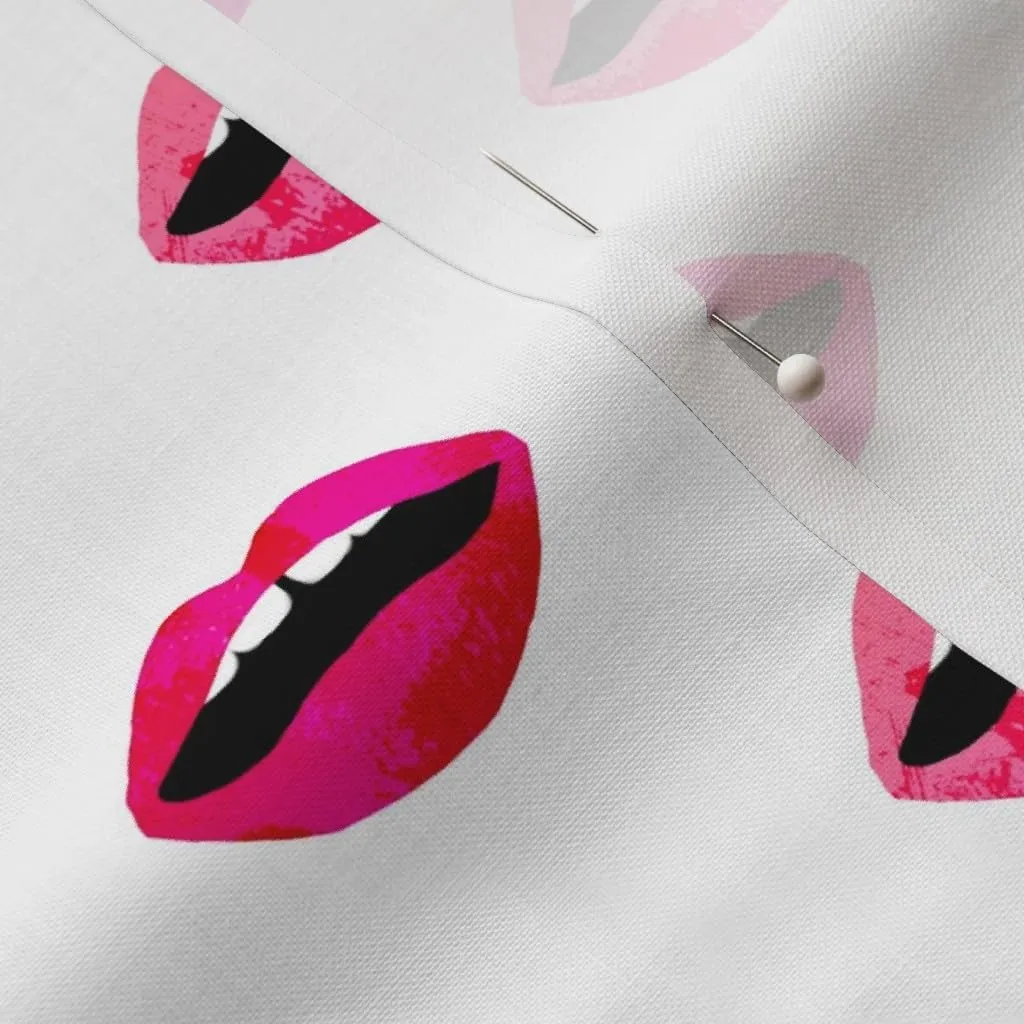 Spoonflower Fabric - Love Lipstick Pink Red Lips Valentines Beauty Makeup Print Printed on Petal Signature Cotton Fabric by The Yard - Sewing Quilting Apparel Crafts Decor