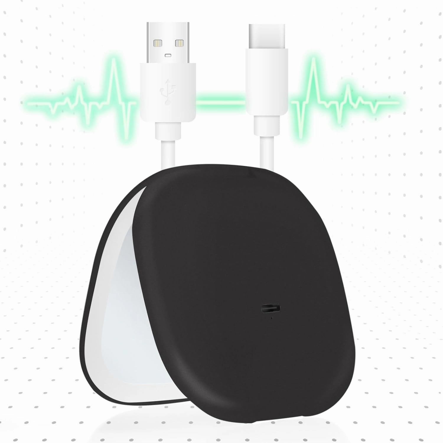 Square Gift Folding Portable LED Cosmetic Mirror Double-Sided Tri-Color Light Magnetic Shutdown (White Rechargeable 10X) (Black)