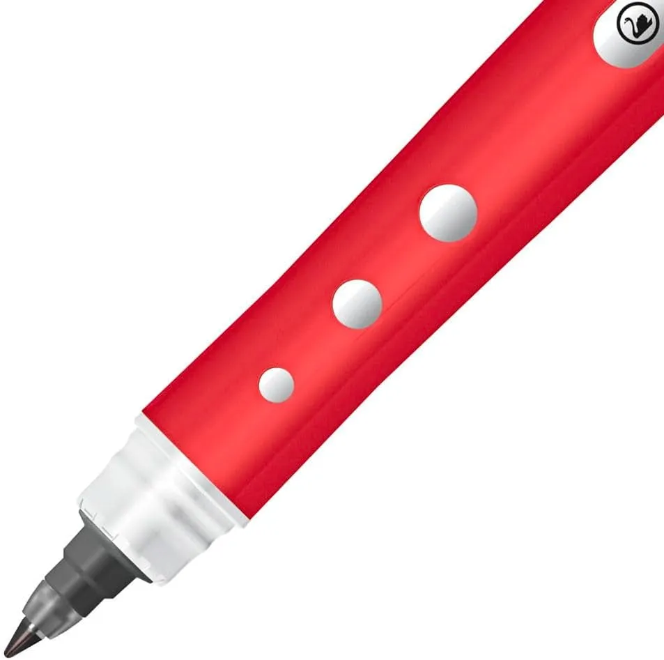STABILO Rollerball worker  colorful - Pack of 4 - Green, Red, Blue, Black, 0.5 mm Medium Tip, Non-Slip Grip, Smooth Writing
