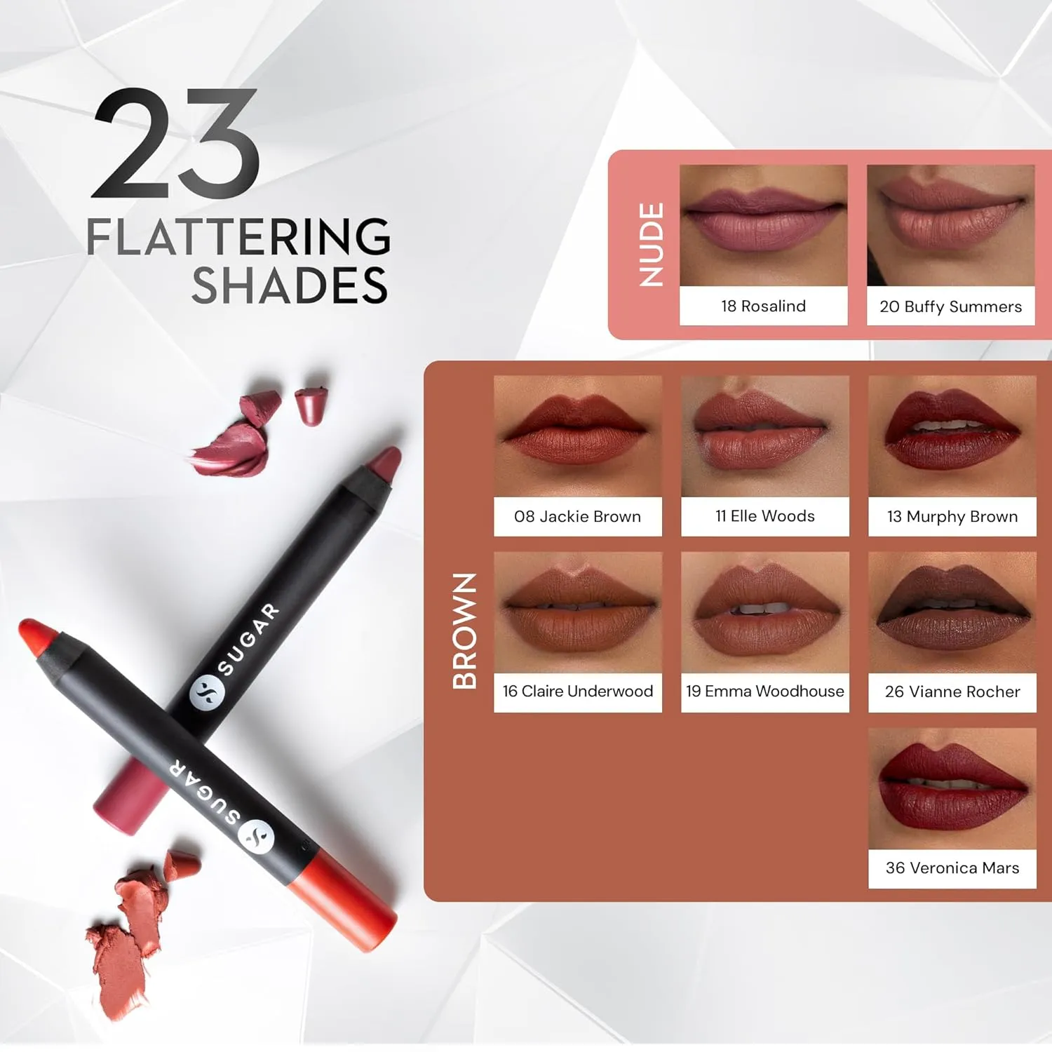 SUGAR Cosmetics Matte As Hell Crayon Lipstick18 Rosalind (Nude Rose) Highly pigmented, Creamy Texture, Long lasting Matte Finish