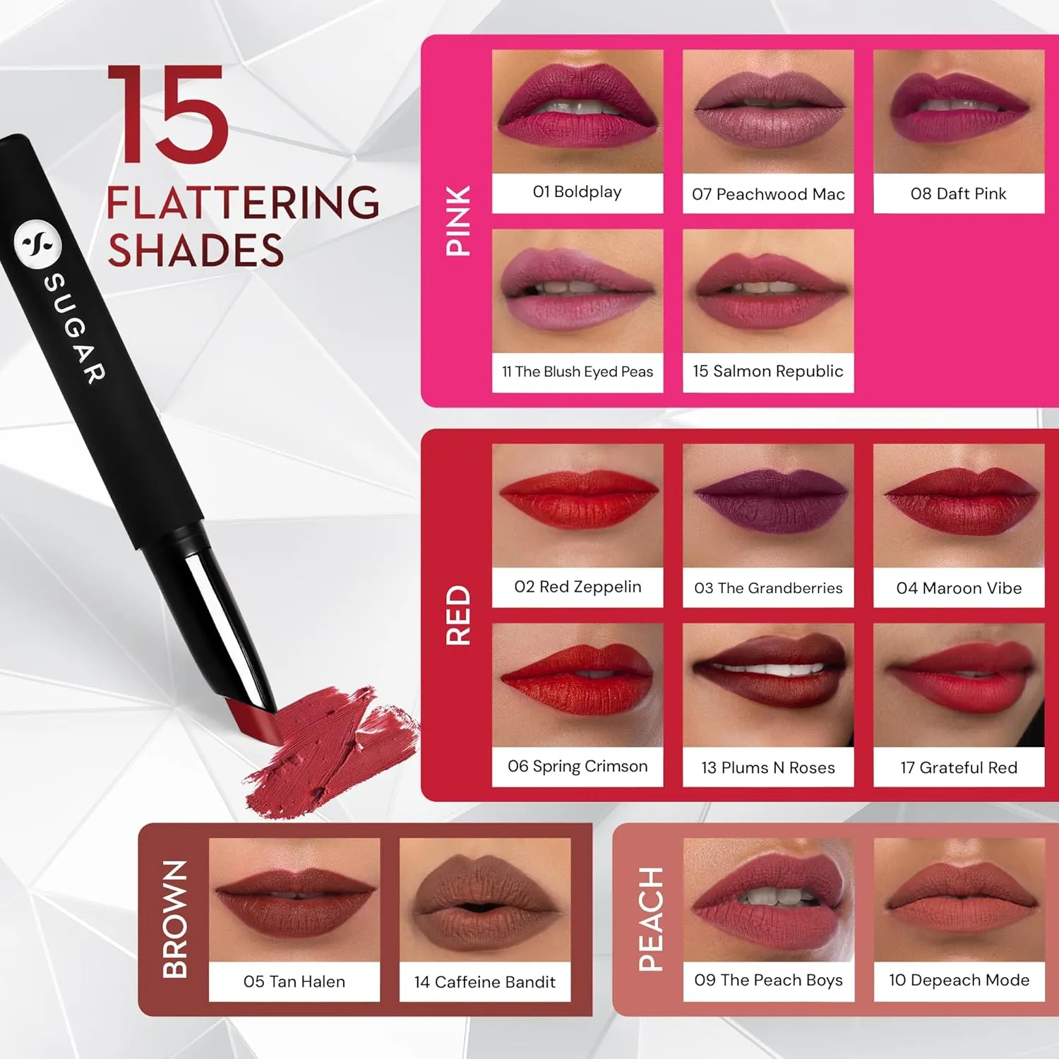 SUGAR Cosmetics Matte Attack Transferproof Lipstick - 06 Spring Crimson (Crimson Red), Red, 2 g Moisturiser, Long Lasting, Matte Finish