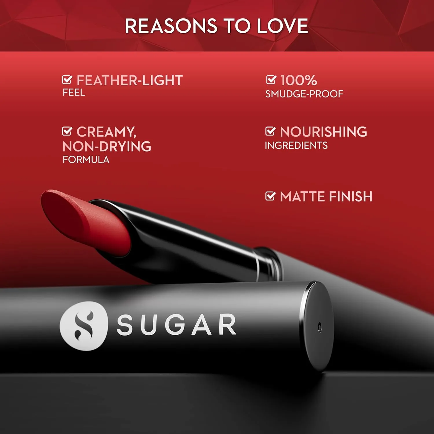 SUGAR Cosmetics Matte Attack Transferproof Lipstick - 06 Spring Crimson (Crimson Red), Red, 2 g Moisturiser, Long Lasting, Matte Finish