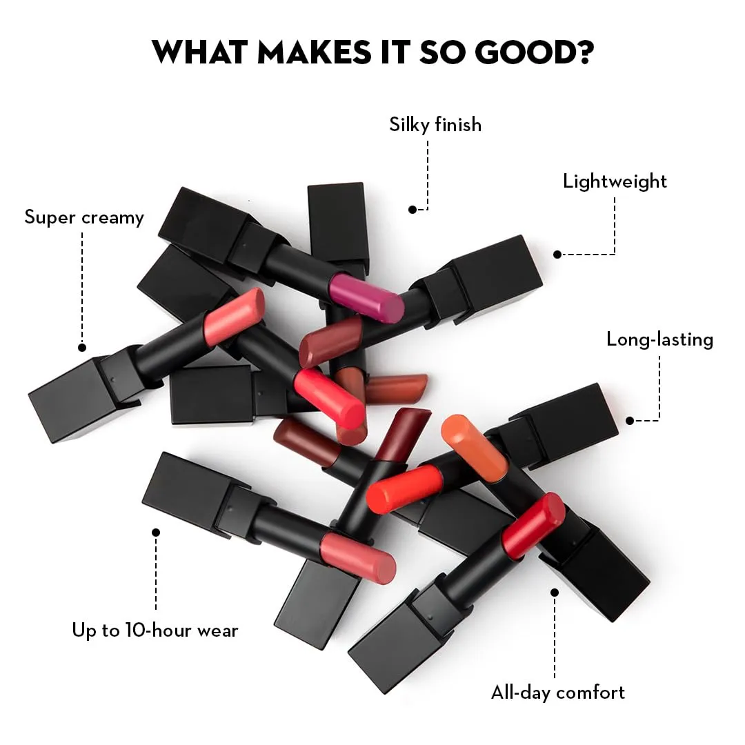SUGAR Cosmetics Nothing Else Matter Longwear Lipstick With Premium Matte Finish - 18 Scarlet Letter (Pure Red) Matte Finish, Water-Resistant, Longlasting, Paraben Free