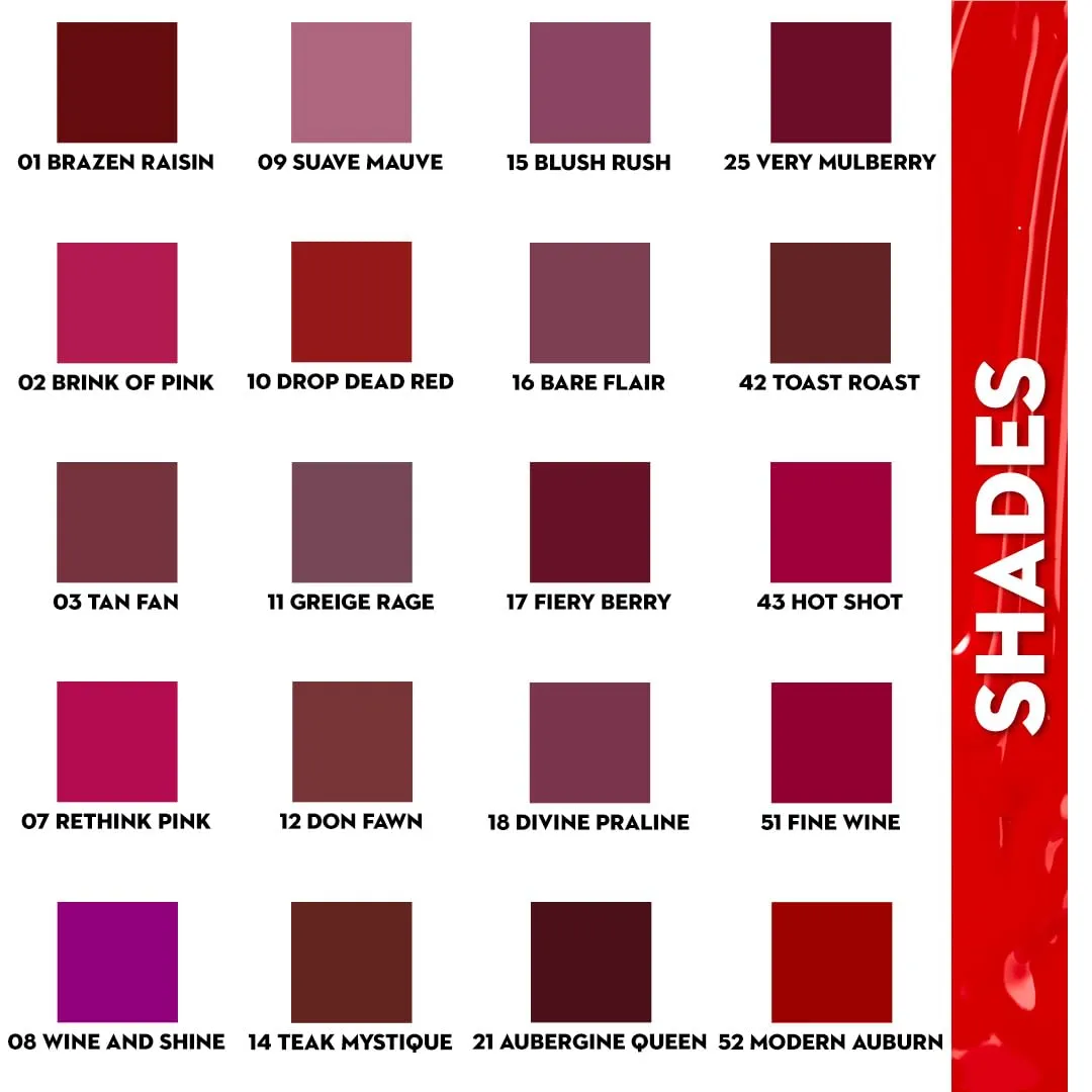SUGAR Smudge Me Not Liquid Lipstick - 17 Fiery Berry (Marsala) Intensely Pigmented Liquid Matte Finish, Longwearing Formula, Smudgeproof
