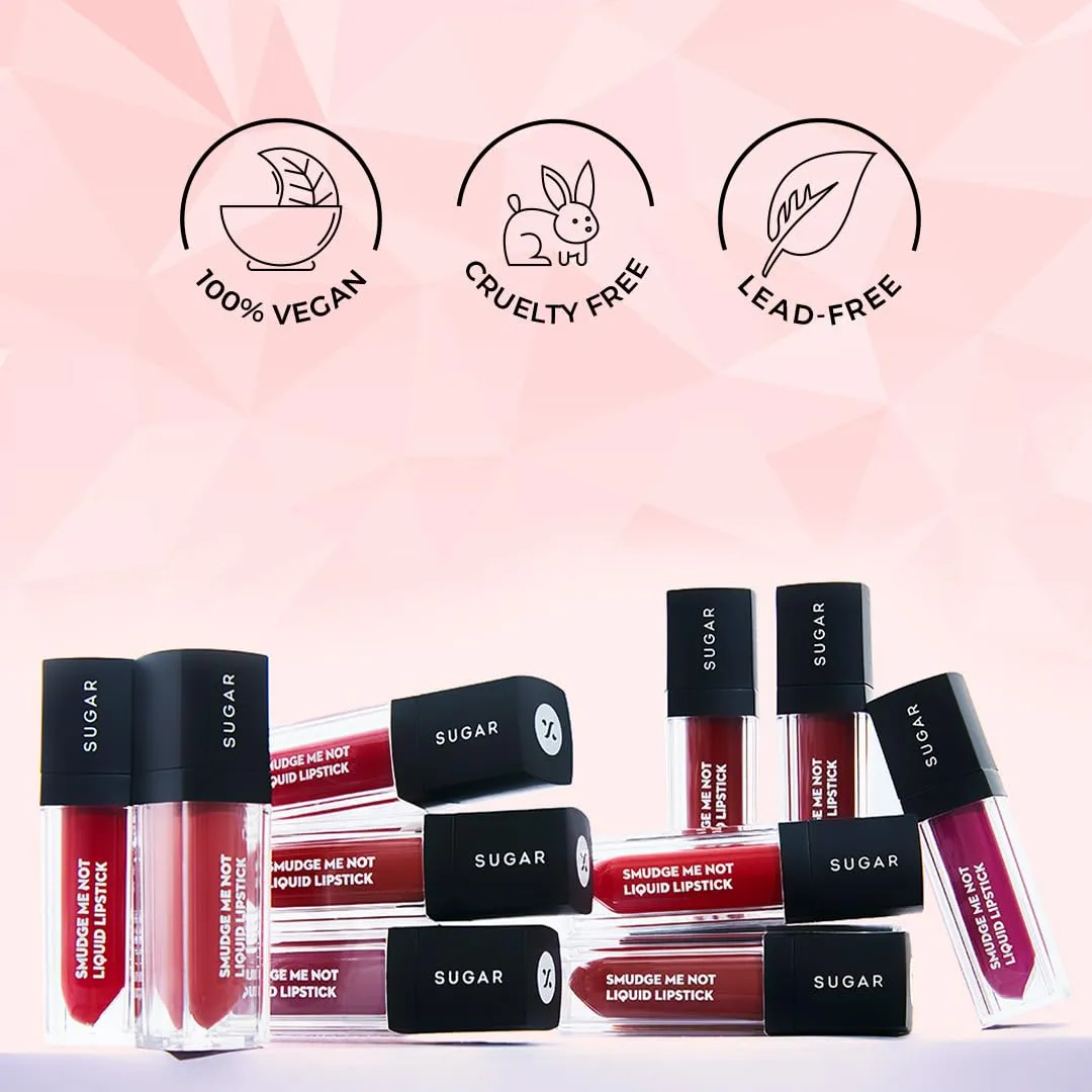 SUGAR Smudge Me Not Liquid Lipstick - 17 Fiery Berry (Marsala) Intensely Pigmented Liquid Matte Finish, Longwearing Formula, Smudgeproof