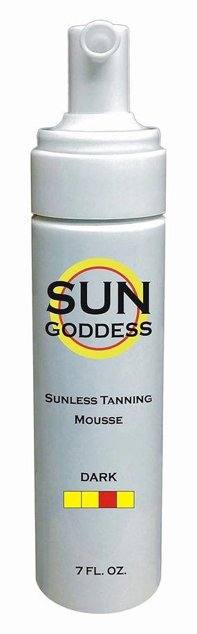 Sun Goddess - Mousse Combo   1 Sunless Self Tanning DARK Foam Mousse 7 oz   1 PAIR Sunless Self Tanning Gloves   1 Sunless Self Tanning Applicator Mitt   1 Sunless Self Tanning Lotion Tanner Sample