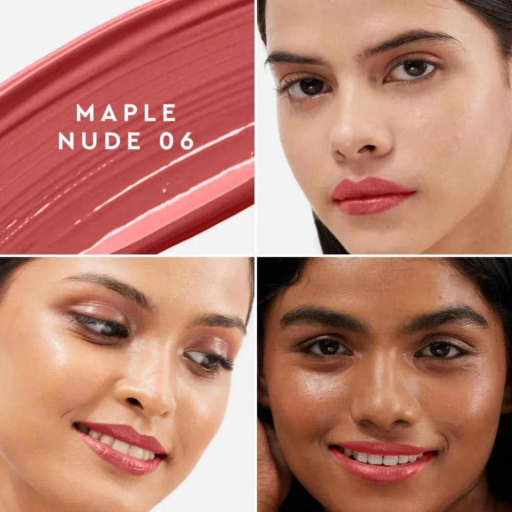 Super Butter Lip Lacquer, Maple Nude (Neutral Coral Pink) 5ml, Longlasting Lip Gloss, Intense Colour, Hi-Shine, Vegan, No Paraben, Non Toxic, Hydrating Liquid Lipstick For Moisturizing Lip, Matte