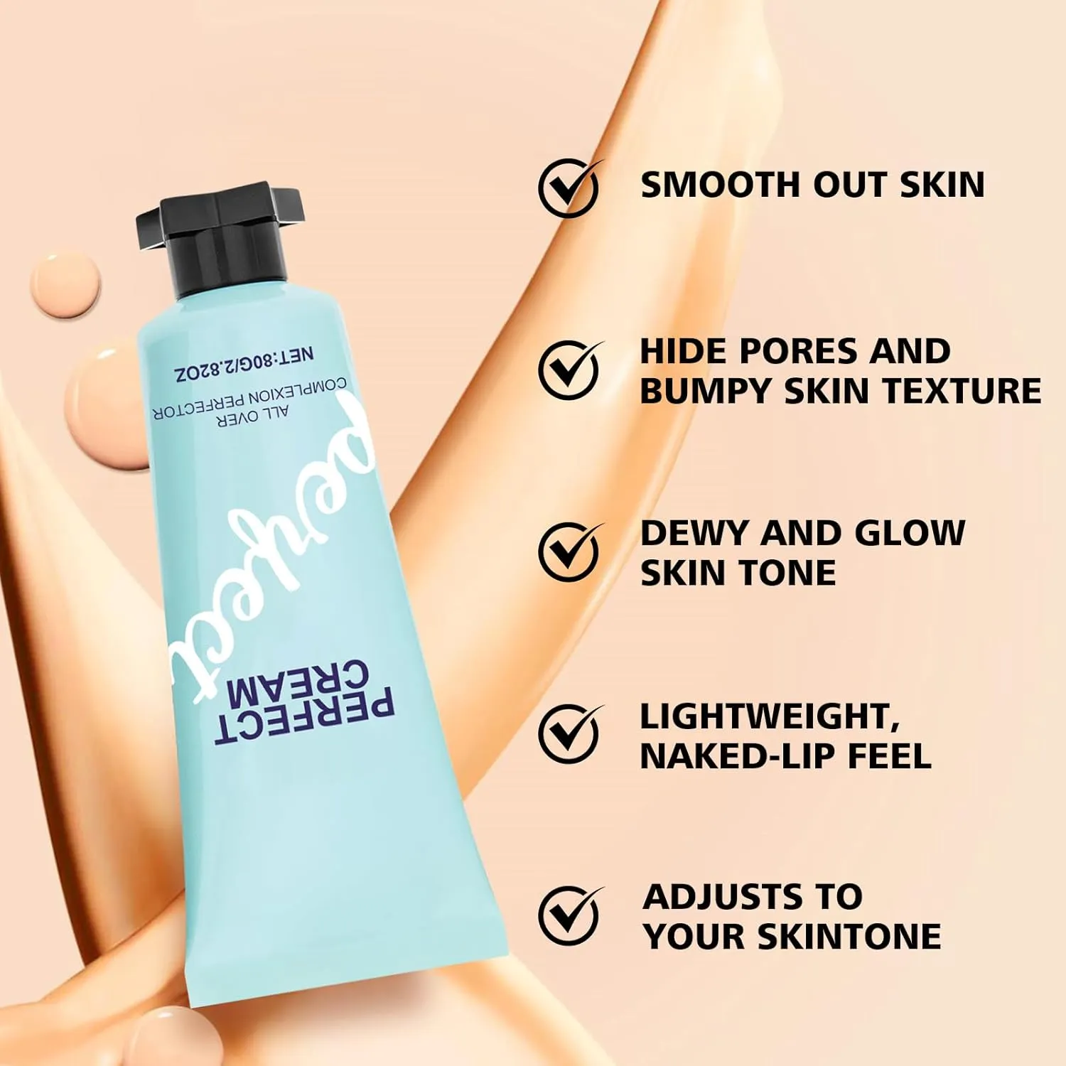 Supreme Creme All-Over Complexion Perfector - Long Lasting Supreme Cream Body Perfector - Waterproof Transfer-Resistant Skin Tint CC Cream Foundation, Hydrating Concealer Shines Natural Beauty (1PC)