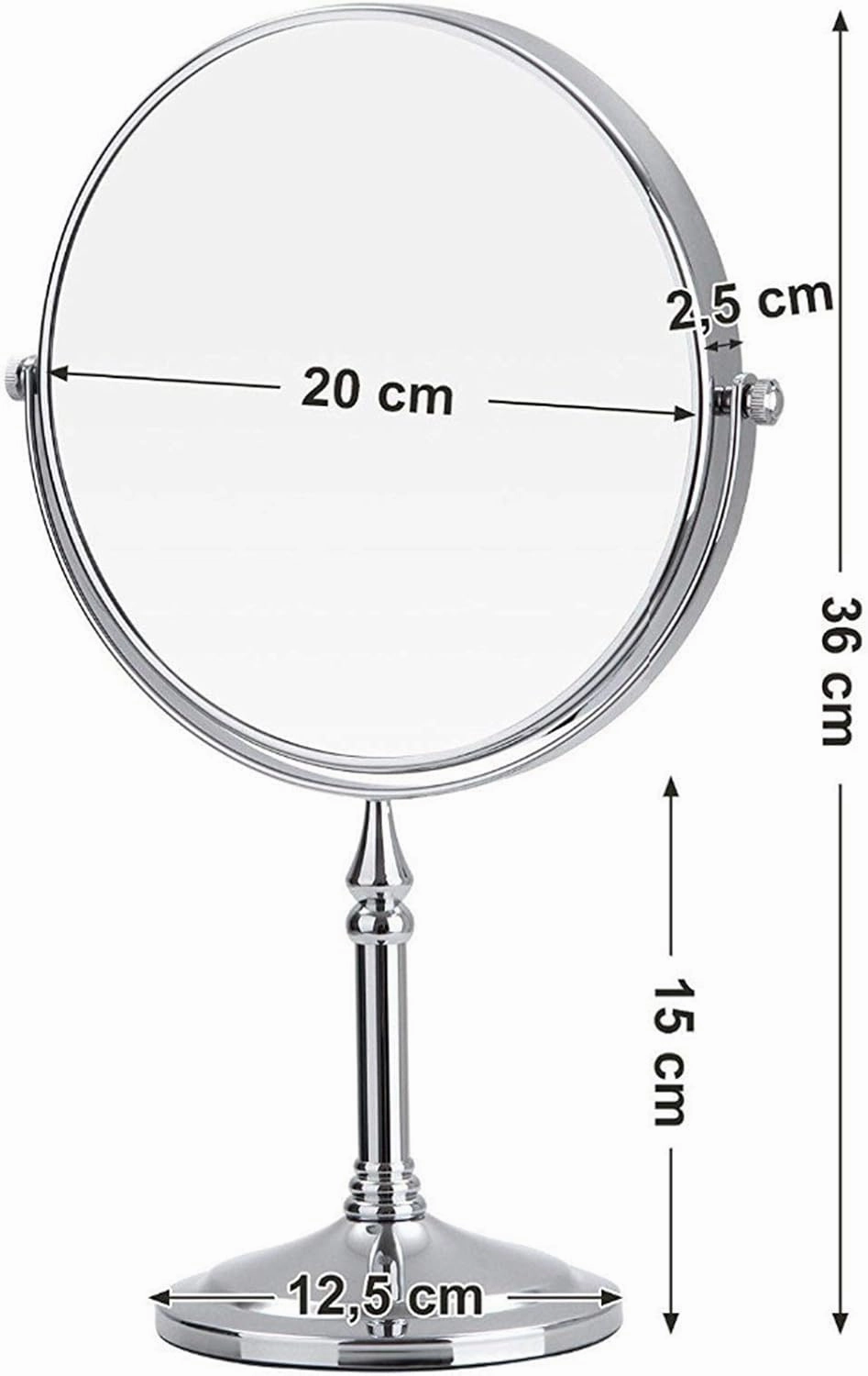 Tabletop Makeup Mirror with Magnification, 8" Double-Sided Vanity Mirror, Round Desktop Cosmetic Mirror for Bathroom,Chrome,7X(Chrome,10X)