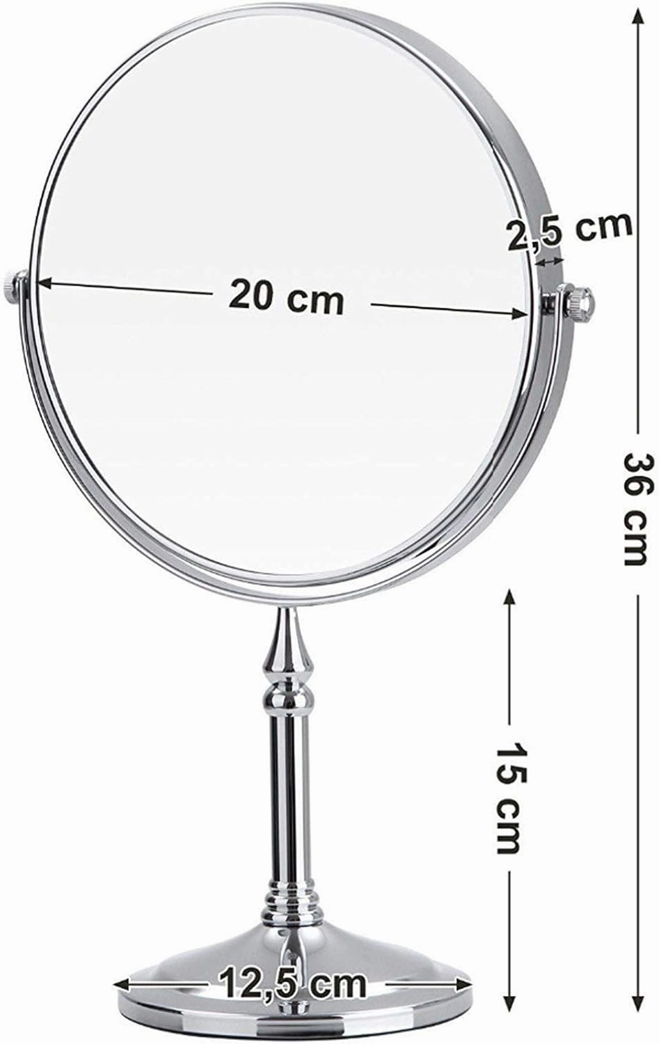 Tabletop Makeup Mirror with Magnification, 8" Double-Sided Vanity Mirror, Round Desktop Make Up Mirror for Bathroom Bedroom,Brushed Nickel,7X