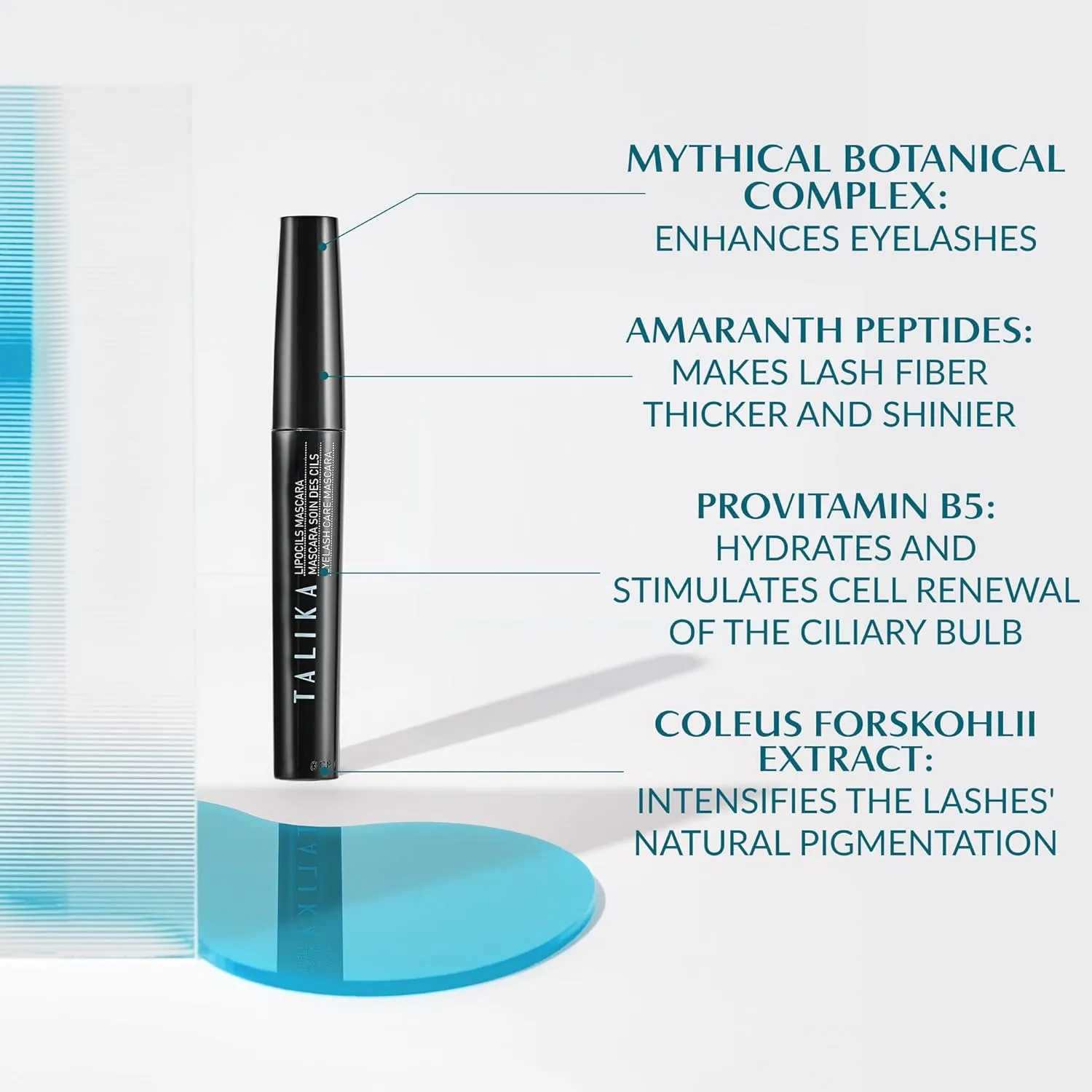 Talika Lipocils Mascara - Eyelash Growth Formula Mascara - 2-in-1 Makeup & Eyelash Care Solution - Black
