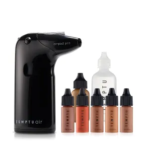 TEMPTU Air Intro Airbrush Makeup Kit: 9-Piece Set Includes Cordless Device, Refillable Makeup Cartridge, 3 Perfect Canvas Semi-Matte Foundations, Primer, Blush, Highlighter & Cleaner