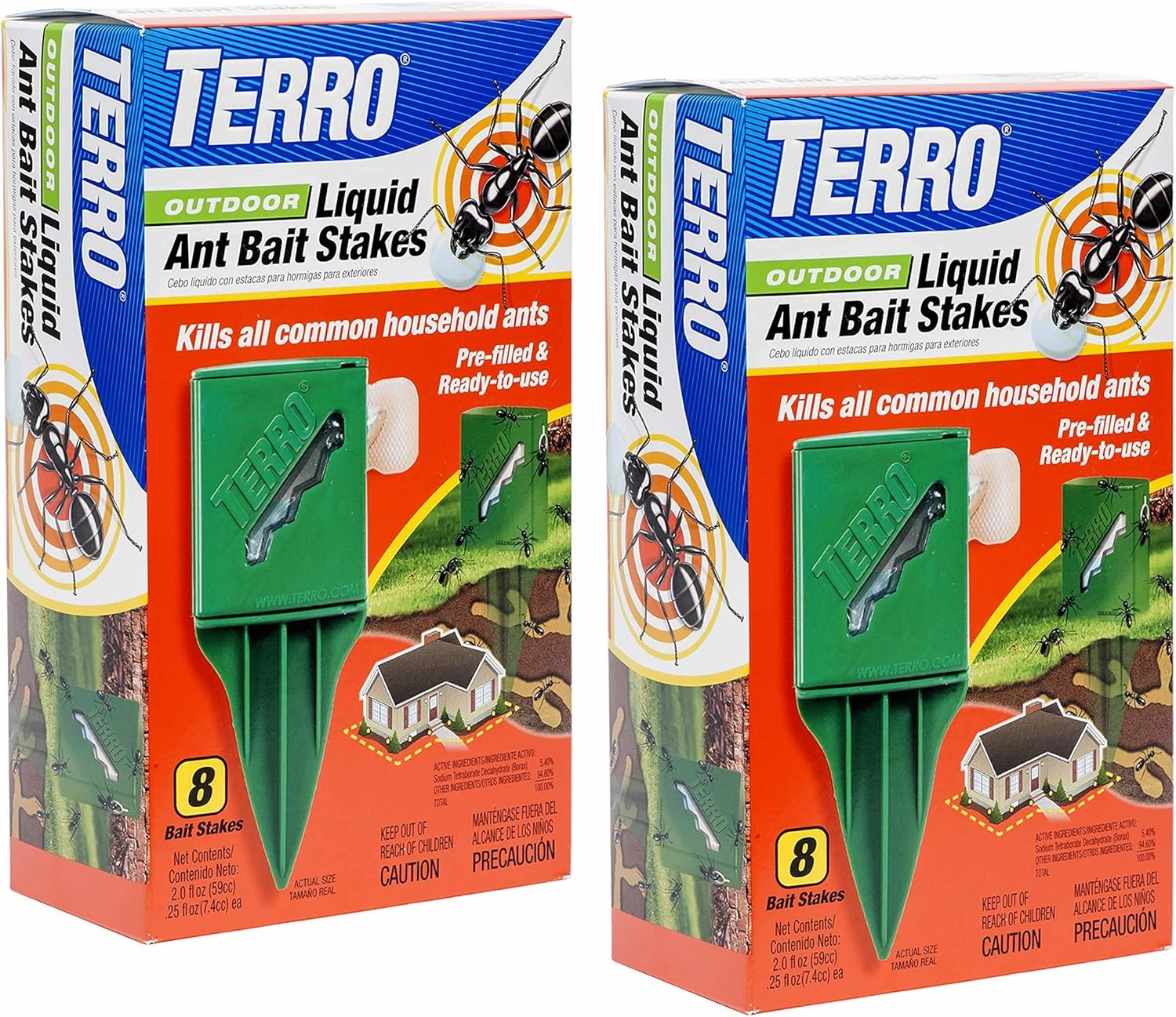 TERRO T1812SR Outdoor Liquid Ant Bait Stakes-2 Pack