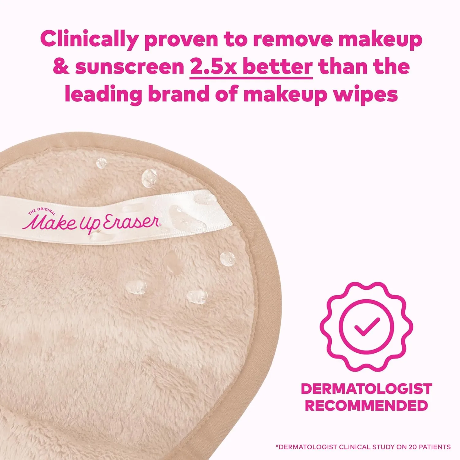 The Original MakeUp Eraser Mini PRO 5-pack, Erase All Makeup With Just Water, Including Waterproof Mascara, Eyeliner, Foundation, Lipstick, Sunscreen and More! Sweet Cream, 5ct.