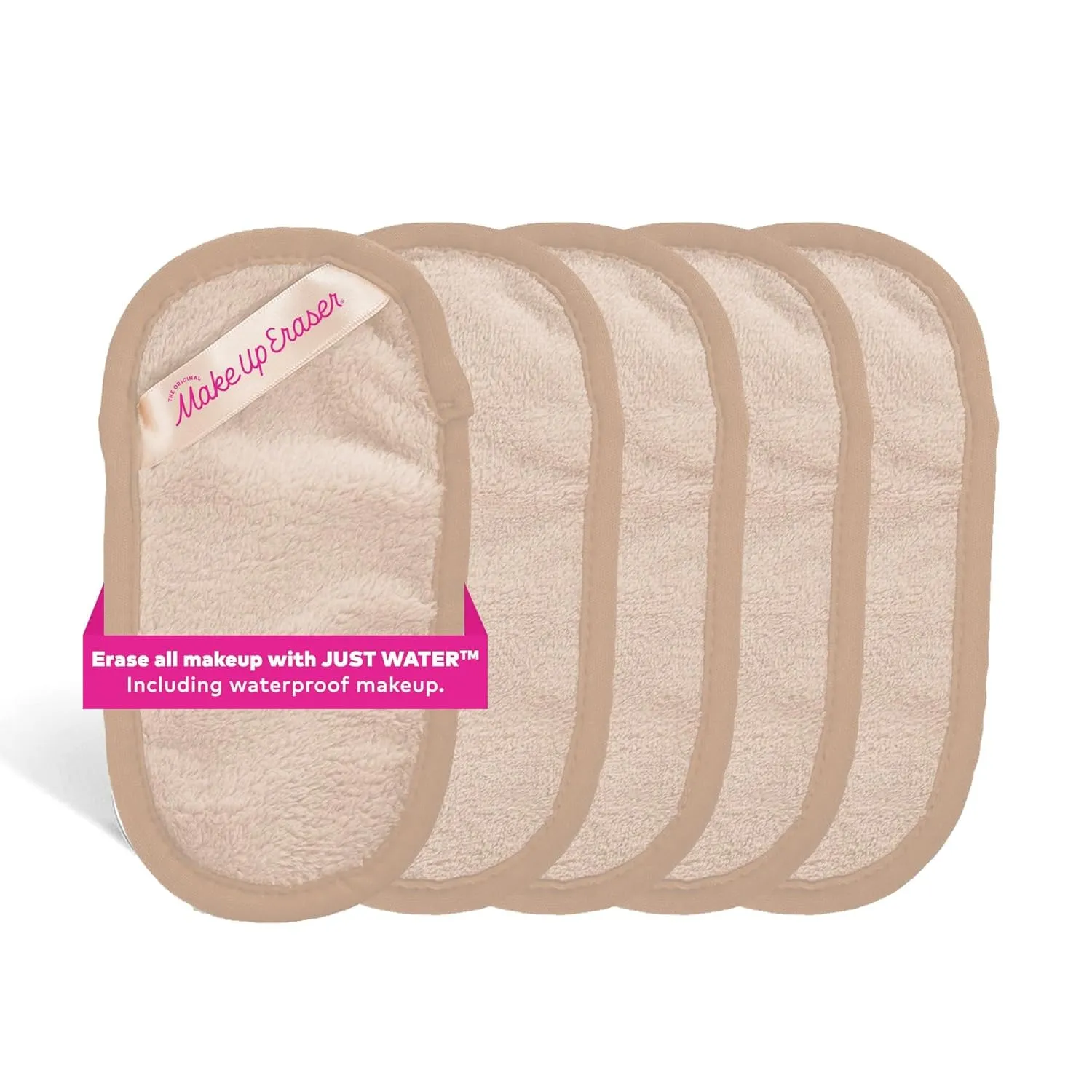 The Original MakeUp Eraser Mini PRO 5-pack, Erase All Makeup With Just Water, Including Waterproof Mascara, Eyeliner, Foundation, Lipstick, Sunscreen and More! Sweet Cream, 5ct.