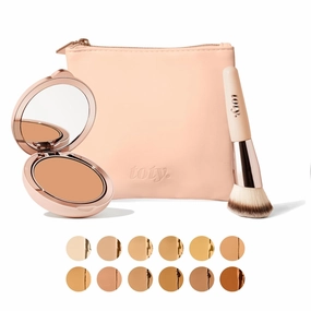 Toty by Sofia Vergara - Ilumina CC Creamy Compact SPF 50  Rosita Bag Vegan Soft Leather Makeup Bag   Ilumina Brush - CC cream foundation with spf 50 - MAKEUP - 3N Bundle
