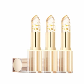 Trylevora Lipstick, Imaginary Lipstick, Gold Crystal Transferproof Color Changing Lipsticks, Long Lasting 24 Hours Moisturizing Glossy Shine Lip Gloss for Women (3-pcs)