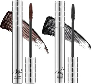 Tubing Mascara Black & Brown Duo for Lash Makeup, Relaxrich Submarine Magic Mascara, Lengthening and Curling Mascara, Hypoallergenic Prime Lash Enhancer