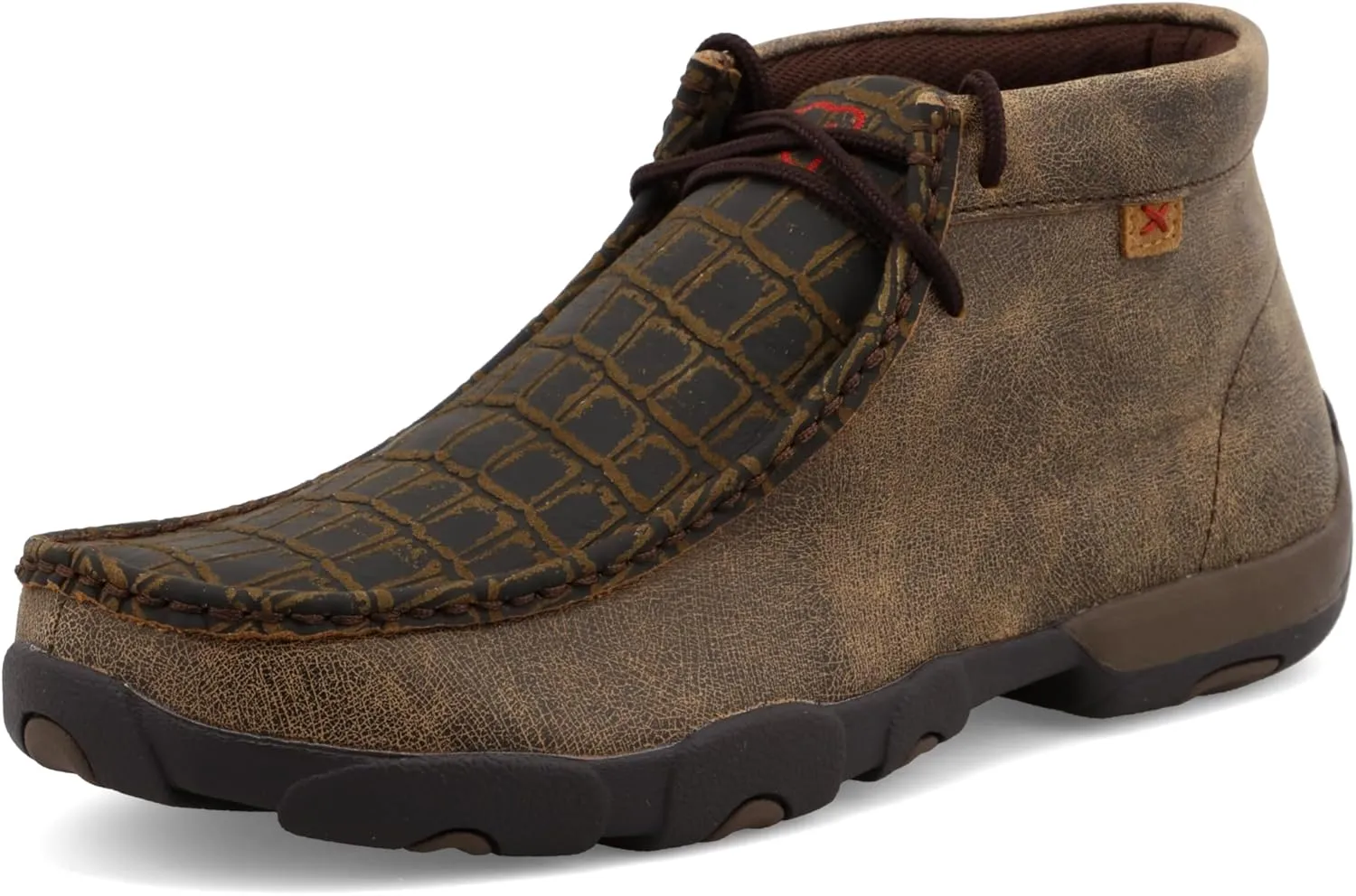 Twisted X Men's Chukka Driving Moc, Moc Toe, Caiman Print & Brown, 8.5 M