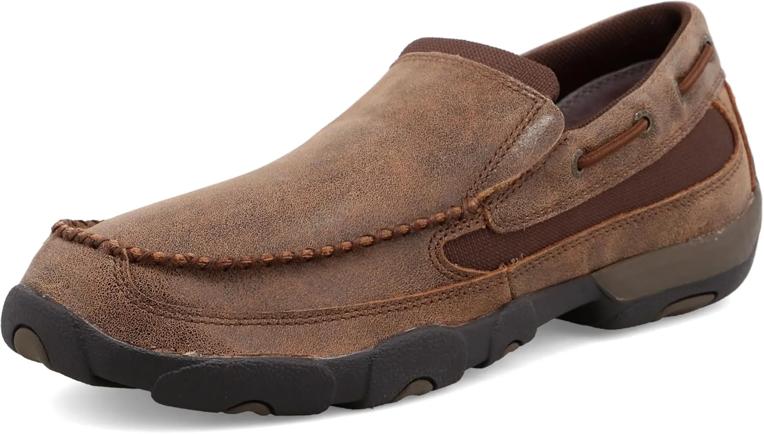 Twisted X Men's Slip-On Driving Moc, Moc Toe, Brown, 7.5 M