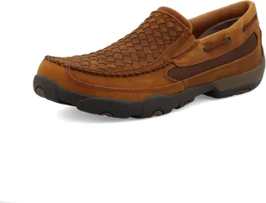 Twisted X Men's Slip-On Driving Moc, Moc Toe, Oiled Saddle & Brown, 7.5 W