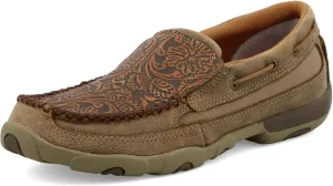Twisted X Women's Slip-On Driving Moc, Moc Toe, Bomber & Tooled Brown, 10 M