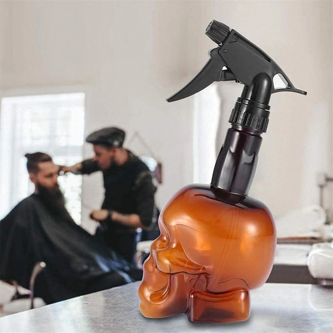 Ulalaza Empty Spray Bottle 200ml/7oz Fine Mist Sprayer Retro Skull Design Plastic Refillable Spray Squirt Bottle for Hair Styling Cleaning Plants (skull 3pcs)