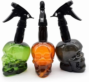 Ulalaza Empty Spray Bottle 200ml/7oz Fine Mist Sprayer Retro Skull Design Plastic Refillable Spray Squirt Bottle for Hair Styling Cleaning Plants (skull 3pcs)