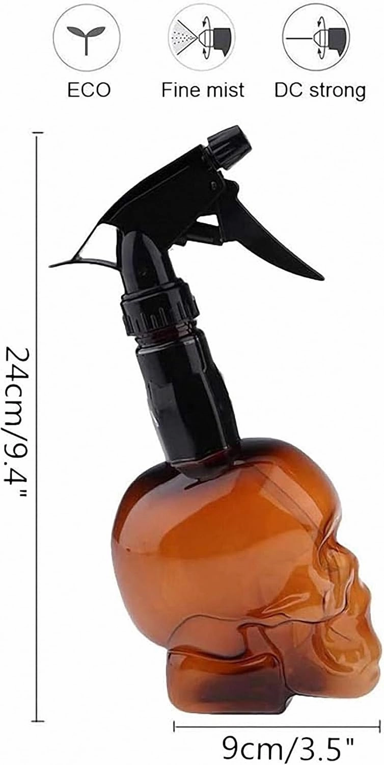 Ulalaza Empty Spray Bottle 200ml/7oz Fine Mist Sprayer Retro Skull Design Plastic Refillable Spray Squirt Bottle for Hair Styling Cleaning Plants (skull 3pcs)