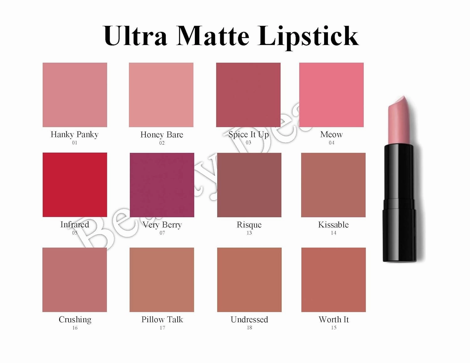 Ultra Matte Lipstick Velvety Texture Long Lasting Comfort Hydrated Lipstick (Infrared)