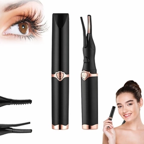 Upgrade 2 in 1 Heated Eyelash Curler - Quick Heating, Instant Glam, USB Charging (Black 2pcs)