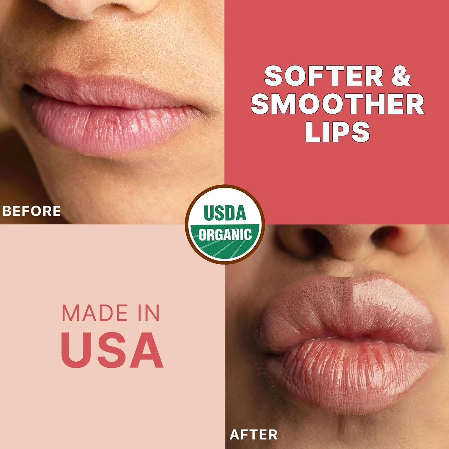 USDA Organic Lip Scrub Berry - USA Made with Natural Ingredients, Moisturizing Scrub Exfoliator for Dry Lips, Lip Sugar Scrubber Exfoliator for Smooth Lips, Small Beauty Gifts