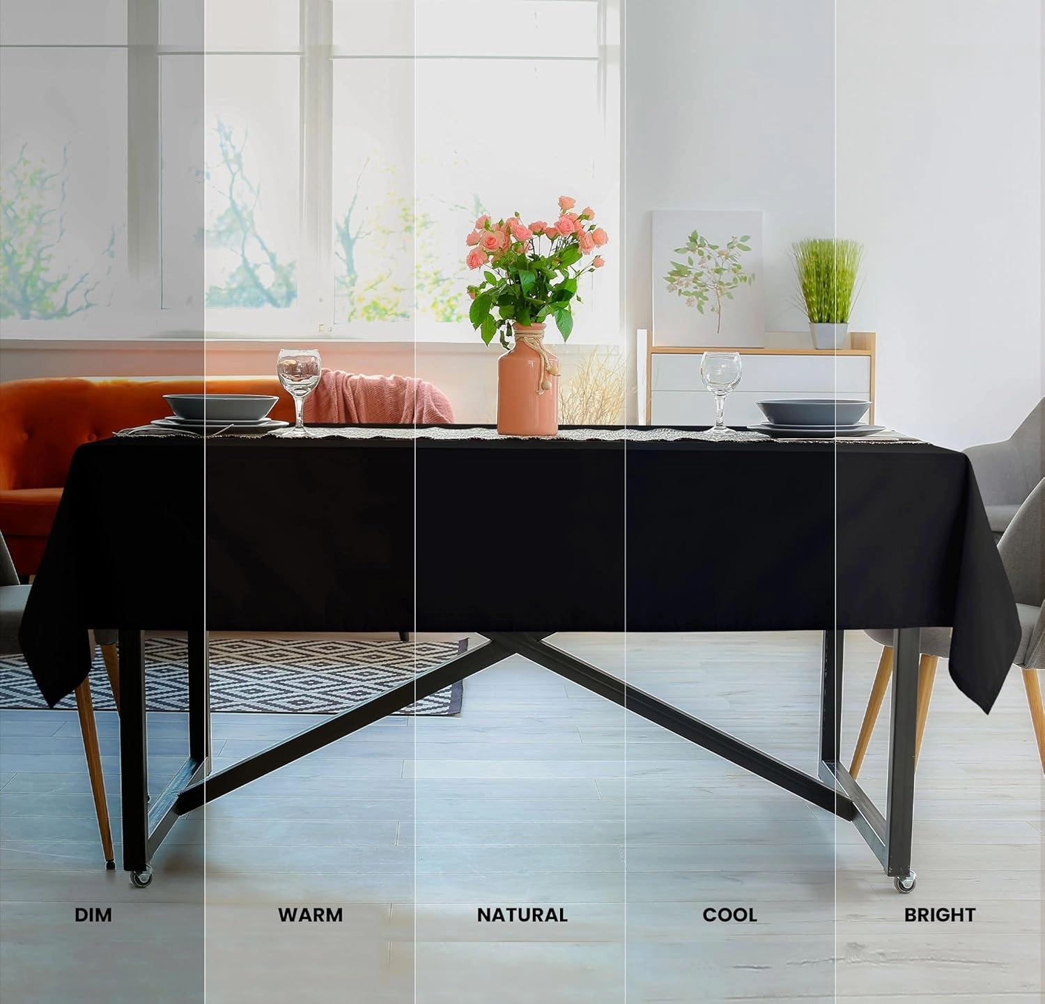 Utopia Kitchen Rectangle Table Cloth 2 Pack [60x102 Inches, Black] Tablecloth Machine Washable Fabric Polyester Table Cover for Dining, Buffet Parties, Picnic, Events, Weddings and Restaurants