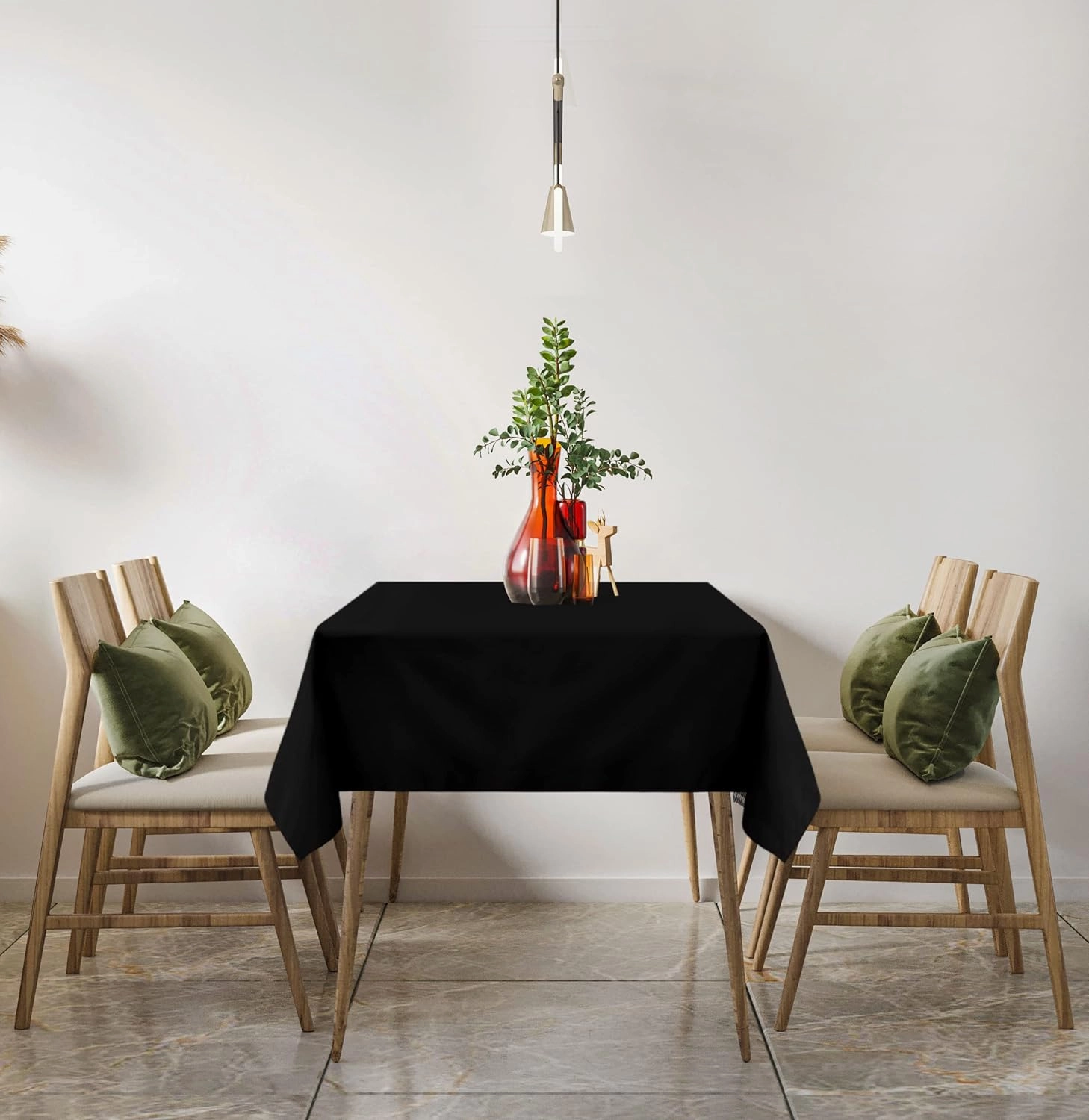 Utopia Kitchen Rectangle Table Cloth 2 Pack [60x102 Inches, Black] Tablecloth Machine Washable Fabric Polyester Table Cover for Dining, Buffet Parties, Picnic, Events, Weddings and Restaurants