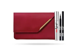 Vamp! and Skinny Liner Set by Pupa Milano for Women - 3 Pc 0.32oz Vamp! Mascara - 100 Black, 0.034oz Skinny Liner, Handy Bag