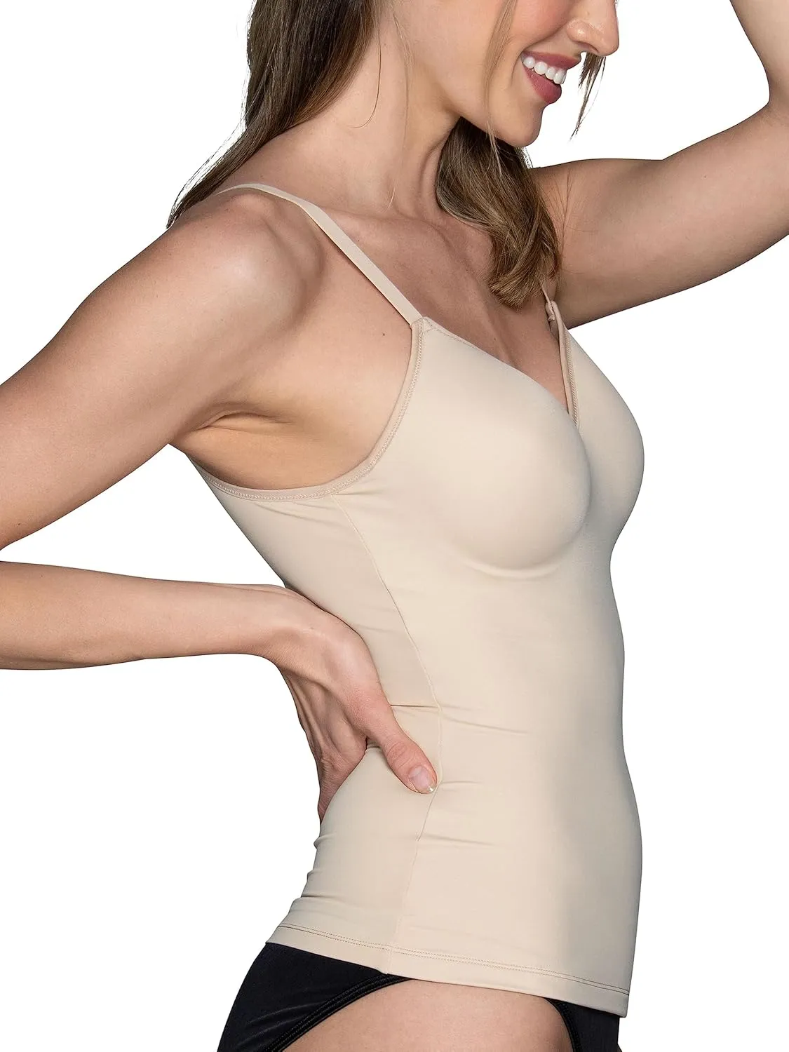 Vanity Fair Women's Shaping Cami with Built in Bra, Tummy Control Shapewear Camisole Tops for Women