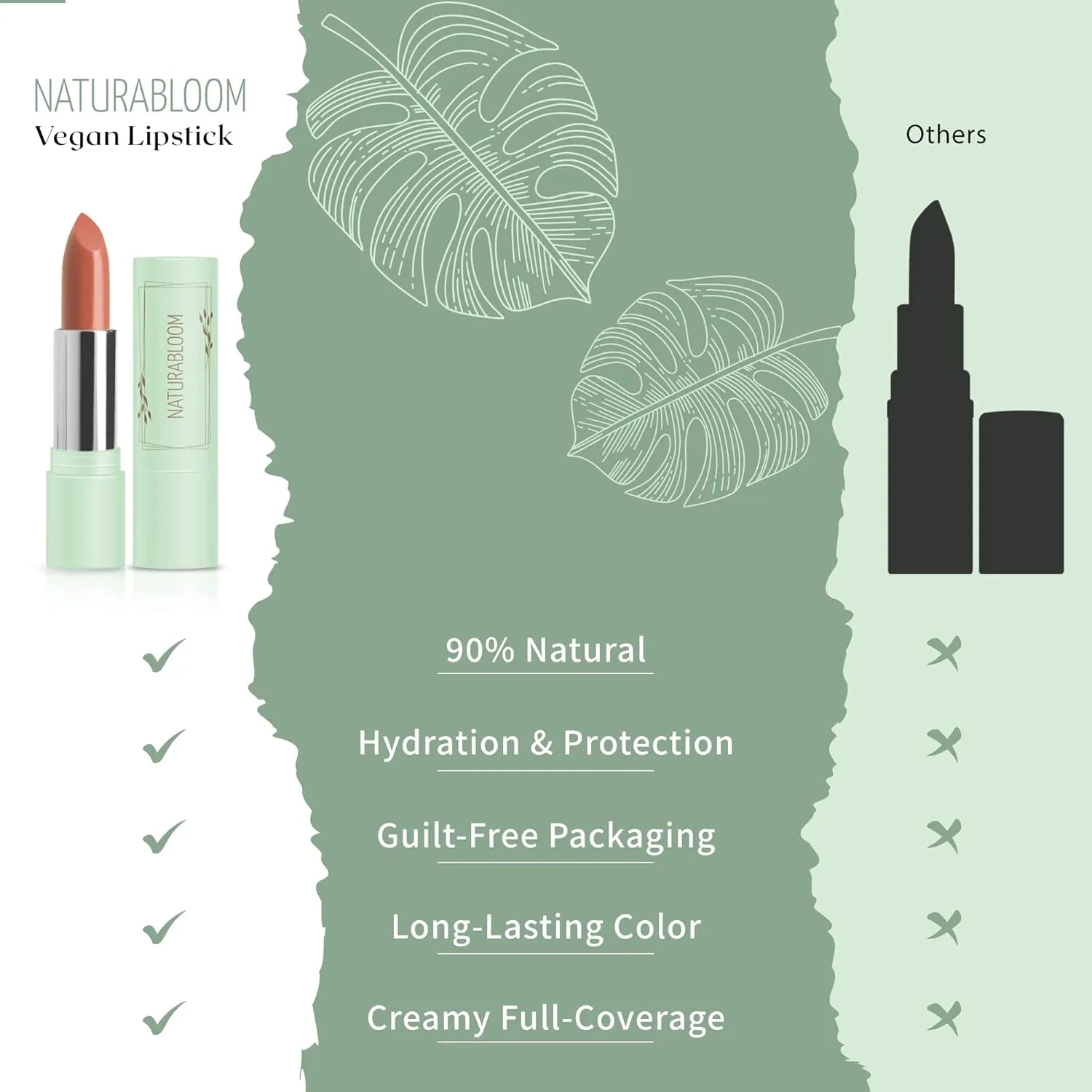 Vegan Lipstick (Coral) - Sensational One-Stroke Long Lasting Lipstick from Natural Oils & Butters Full-Coverage Lip Color with Shea Butter & Coconut Extact - Premium Hydrating Lipsticks