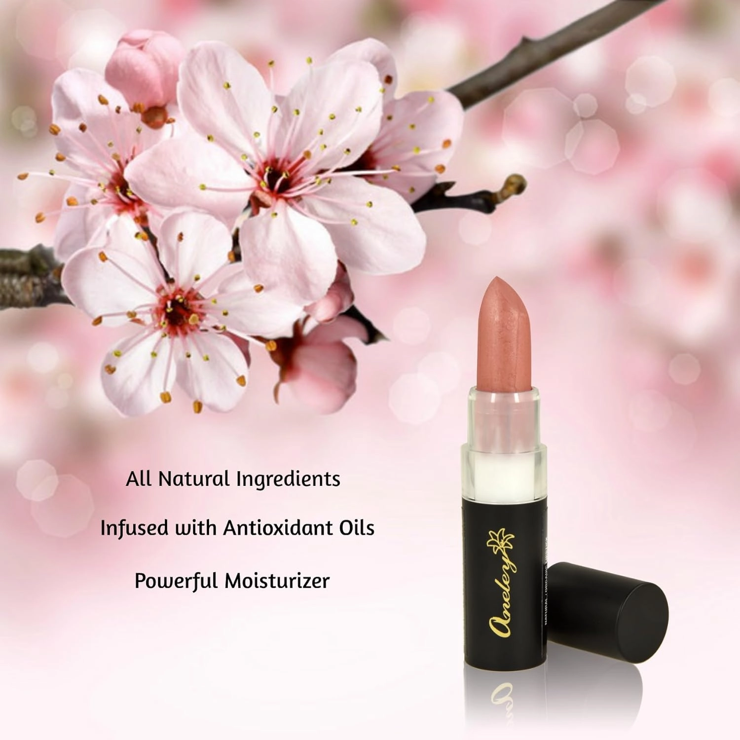 Vegan Lipstick Organic Natural Gluten Free Cruelty Free Moisturizing Nourishing balm Mineral Based lipstick Infused With Powerful Antioxidant Oils vibrant shades colors smooth silky texture (Hibiscus)