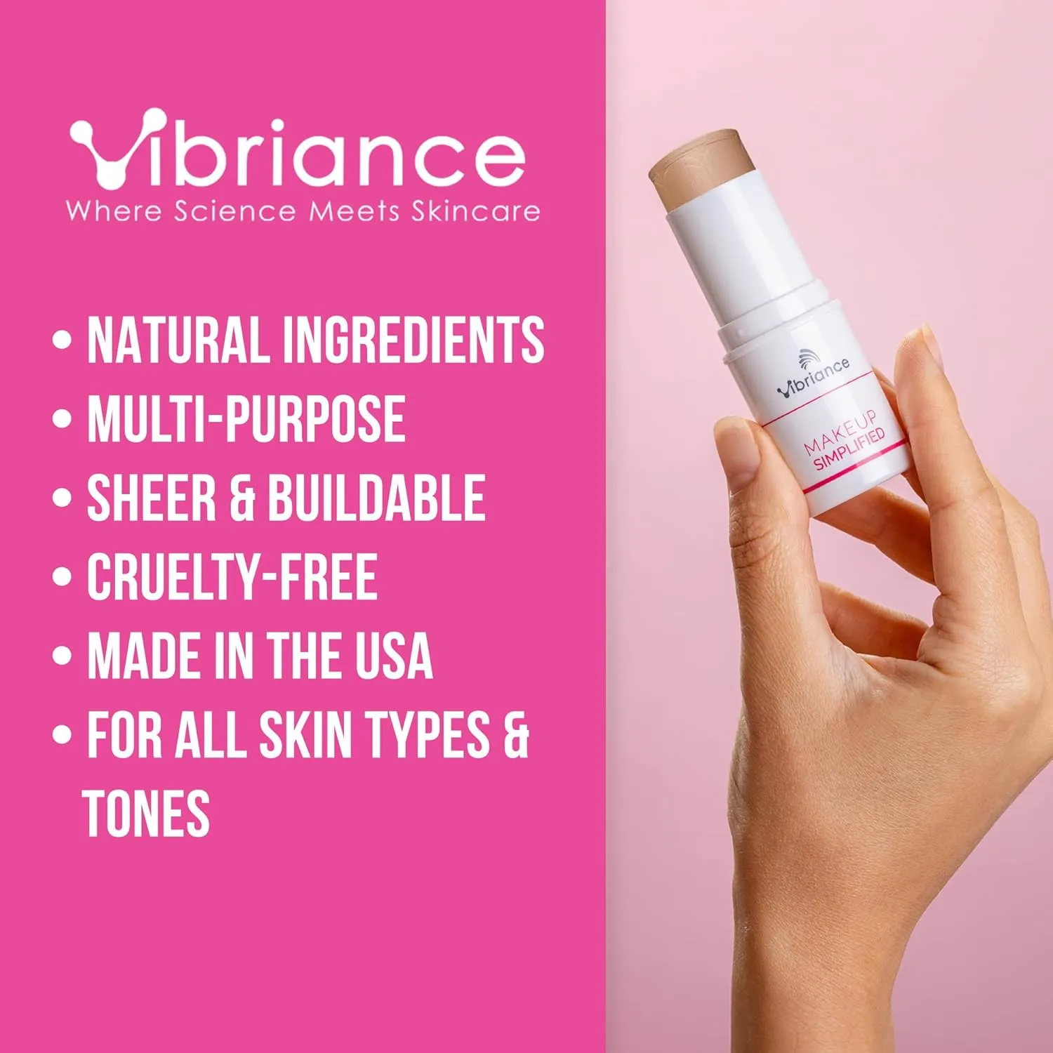 Vibriance Complexion Sticks - Foundation for Mature Skin - Sheer, Buildable Coverage Face Makeup Foundation for Older Women - 3-in-1 Base, Contour, Concealer - Medium