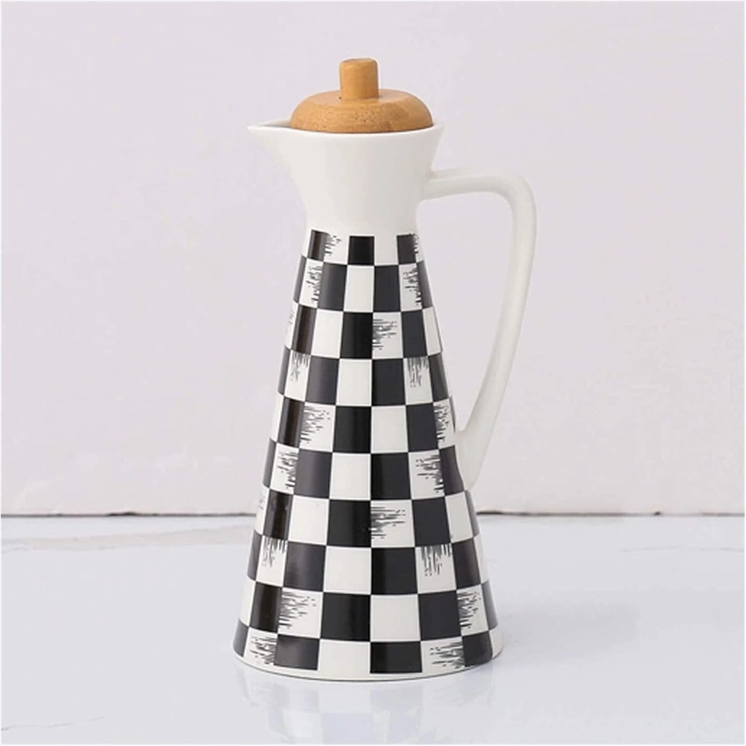 Vinegar Bottle Anti-Leakage, Olive Oil Dispenser Bottle-Home Essentials Ceramic Oil and Vinegar Dispenser Bottles with Cork Stoppers-Oil Bottle (Color : B) (A) (C)
