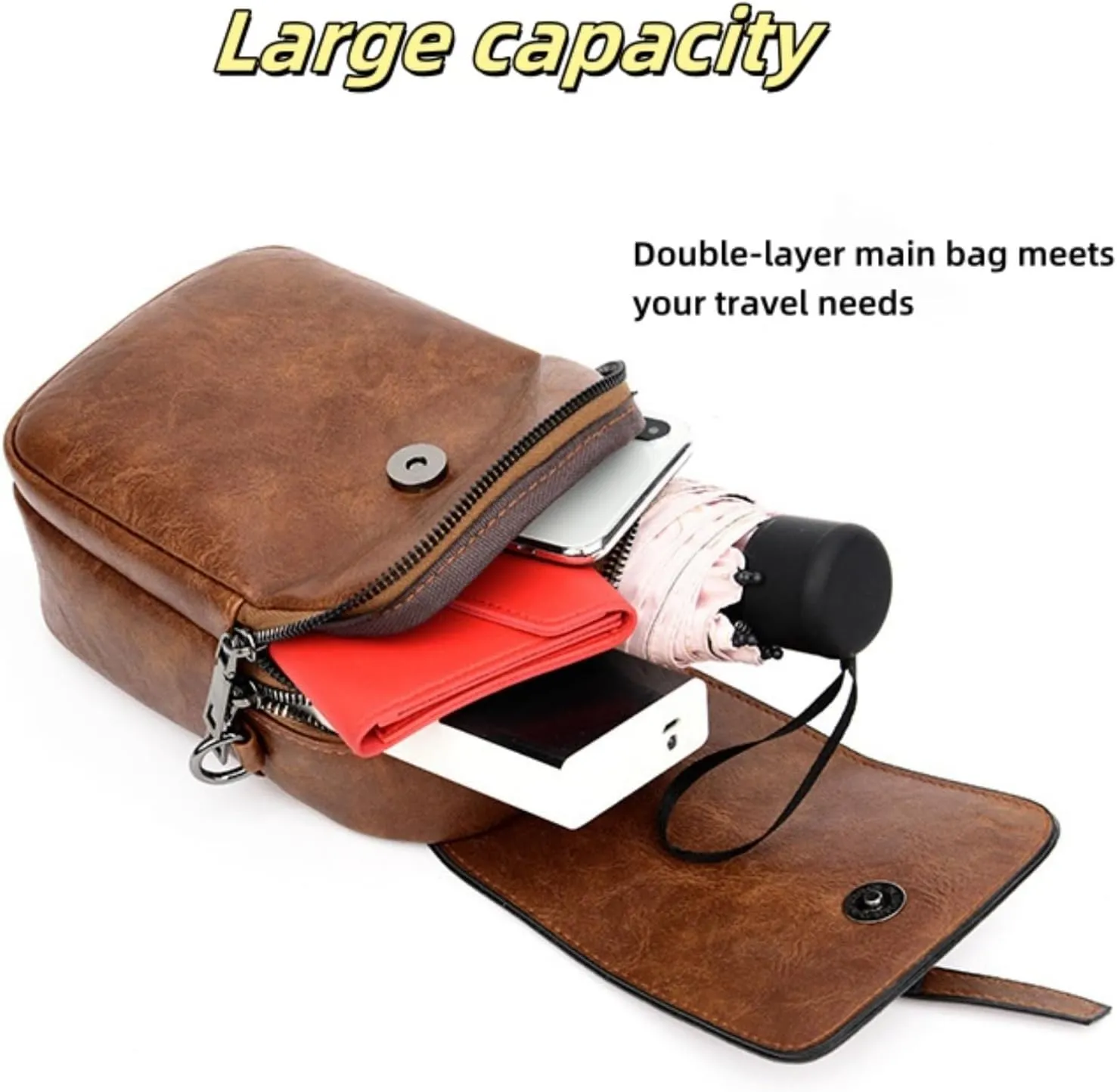 Vintage Crossbody Phone Bag for Women, crossbody bags for women Leather Shoulder Purse and Handbag with Earphone Hole