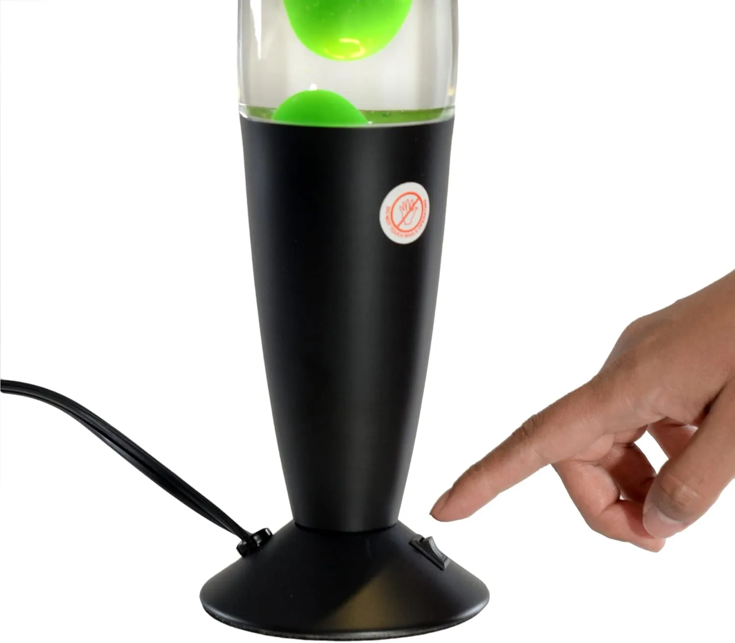 Volcan Lamp with Green Liquid Wax and Black Base 16 inch Decorative Table Lamp for Any Area of Your Home