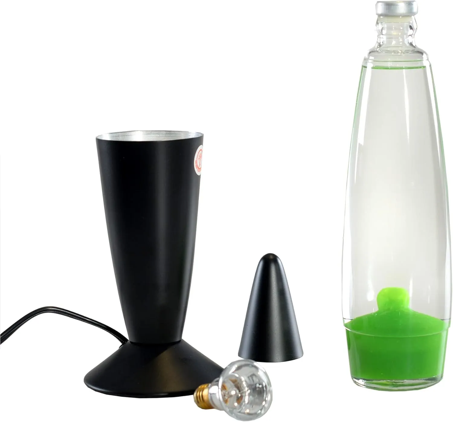 Volcan Lamp with Green Liquid Wax and Black Base 16 inch Decorative Table Lamp for Any Area of Your Home