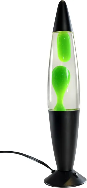 Volcan Lamp with Green Liquid Wax and Black Base 16 inch Decorative Table Lamp for Any Area of Your Home