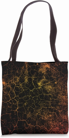 Volcano with liquid lava lava lake magma red eruption design Tote Bag