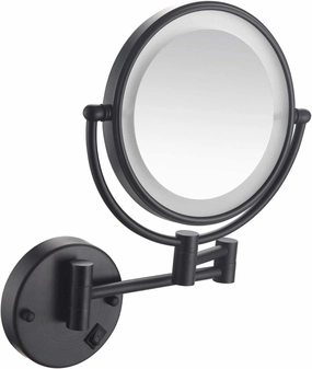Wall Mount Makeup Mirror with Lights and Magnification 10X 8 Inch Double-Sided Swivel Wall Mounted Makeup Mirror Black Two Side 360 Swivel Cosmetic Face Extenda