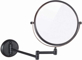 Wall-Mounted Makeup Mirror Bathroom Wall-Mounted 8-inch Cosmetic Mirror Foldable Telescopic 3X Magnifying Mirror Black