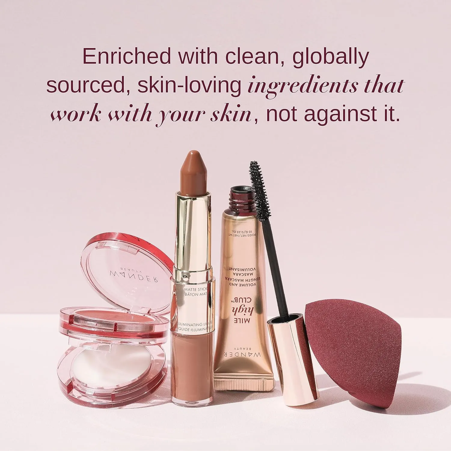 Wander Beauty Wanderlust Powder Foundation - Medium - Blurs and Evens Skin Tone - Perfects and Hydrates With Hyaluronic Acid, Aloe, Honeysuckle, & Vitamin E - Lightweight, Buildable Coverage - 0.31 oz